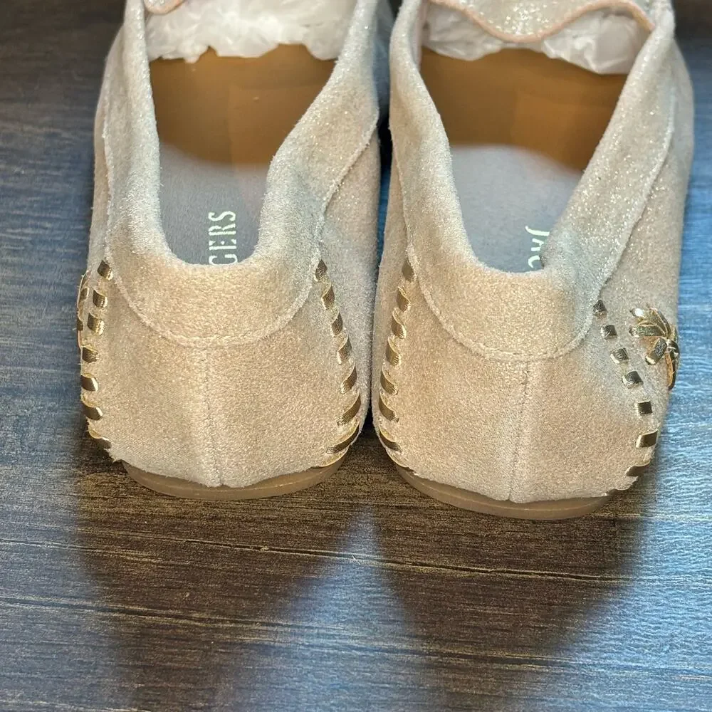 Jack Rogers Millie Moccasin Rose Gold Metallic Loafer - size 6.5in